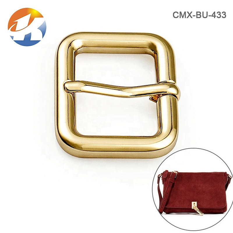 Wholesale Custom Gold Color Square Metal Belt Buckle with Pin for Handbags