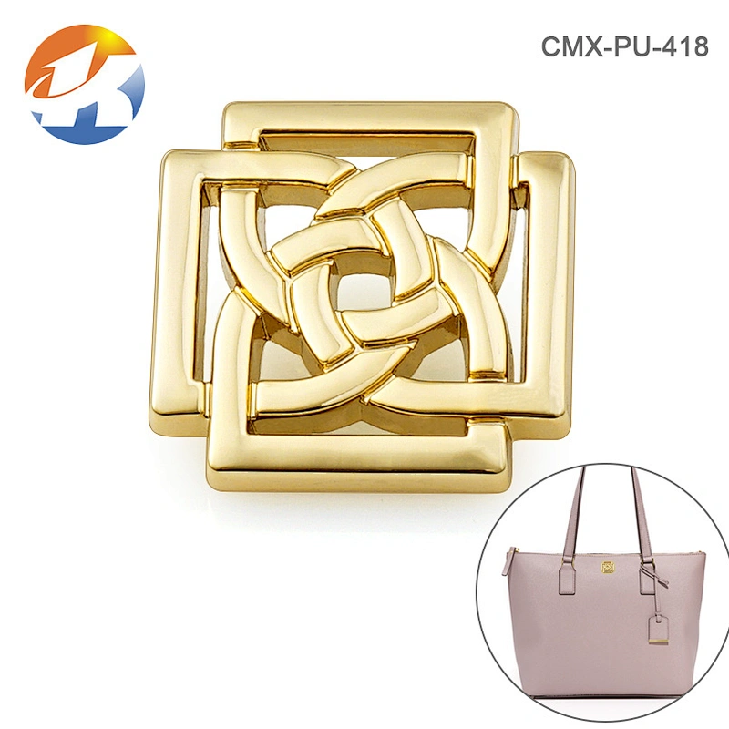 Fashion Hollow Pattern Gold Custom Made Metal Logo Charms