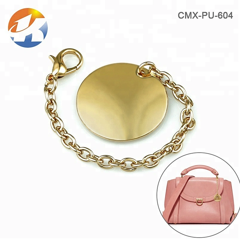 Lobster Clasp And Chain With Round Tag Metal Handbags Logo Design