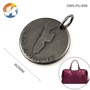Round With Black Engraved Logo Hang Metal Brand Names Logos