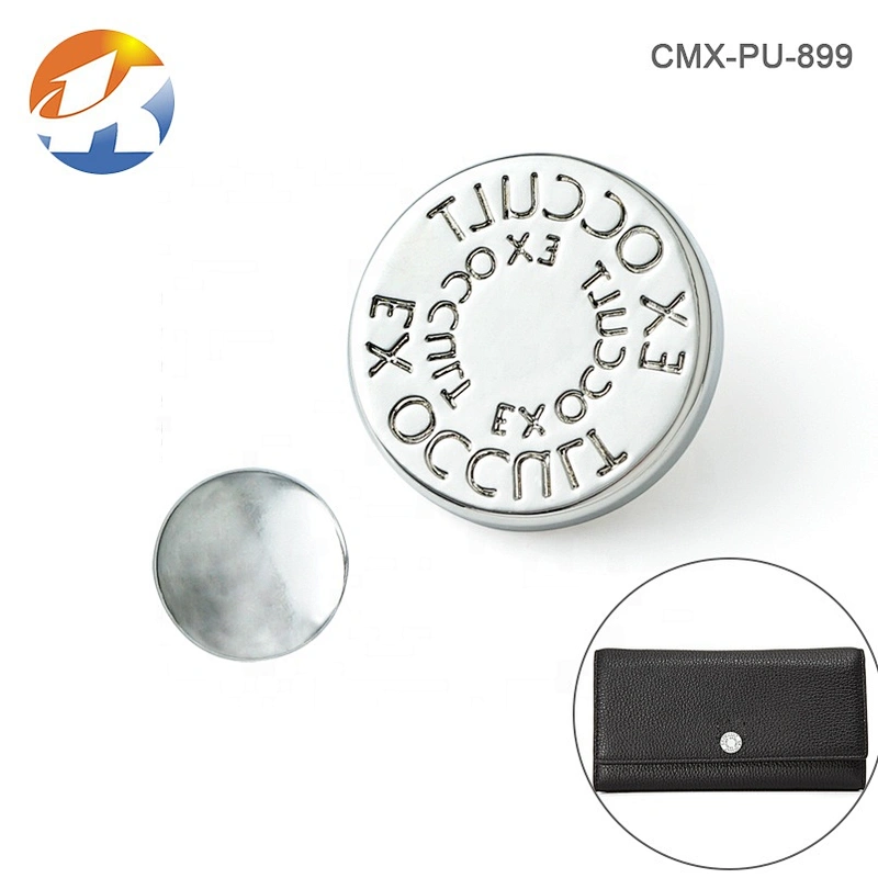 Wholesale Metal Decorative Name Tag, Circle Shape Engraved Metal Logo for Hats and Wallet