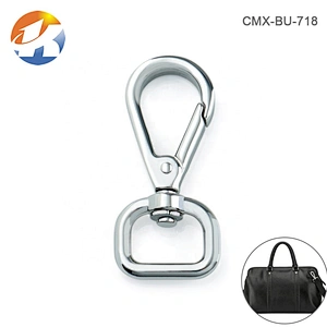 Zinc Alloy Bag Parts Hardware Metal Doggy Swivel Hook Buckle for Handbags, Silver Plated Metal Spring Hook