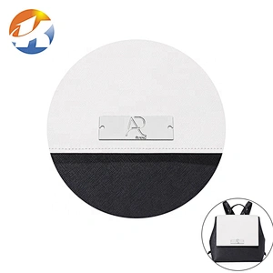 China Supplier Custom Handbag Metal Sewing Label Plate, Bag Accessories Rectangle Metal Logo with 2 Holes
