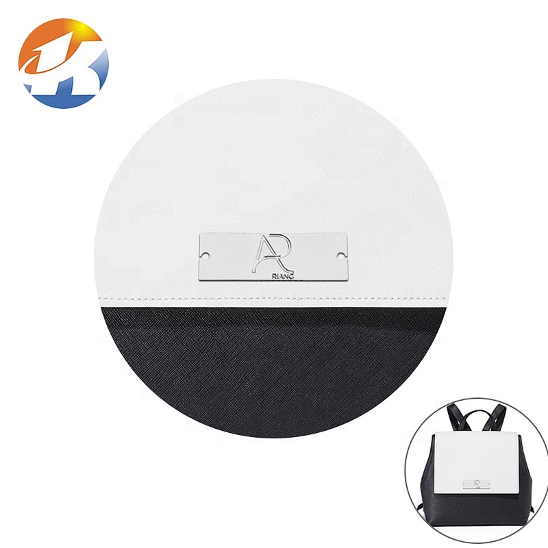 China Supplier Custom Handbag Metal Sewing Label Plate, Bag Accessories Rectangle Metal Logo with 2 Holes