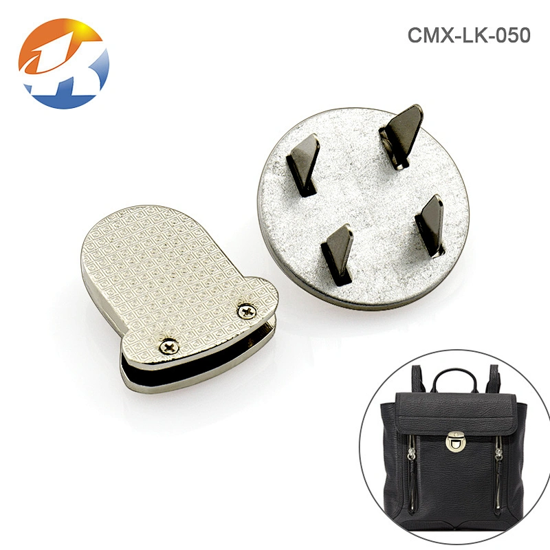 Professional Custom Nickel Metal Push Lock For Handbags