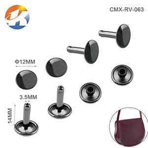 Factory Supply Bag Hardware Double Face Metal Rivet, Gunmetal Rivet For Garment