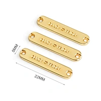 Hat Swimwear Bikini Garments Accessories Gold Plated Small Metal Tags Logo Plate,Custom Sewing Metal Clothes Labels for Clothing