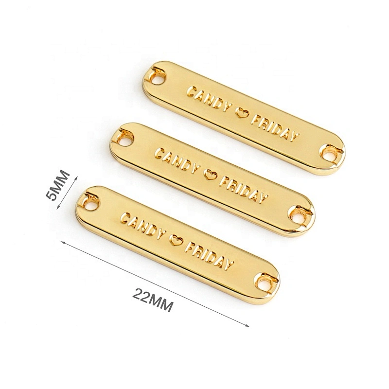 Hat Swimwear Bikini Garments Accessories Gold Plated Small Metal Tags Logo Plate,Custom Sewing Metal Clothes Labels for Clothing