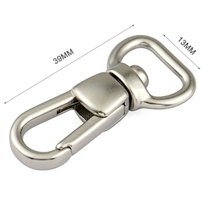 Wholesale 13mm Metal Zinc Alloy Purse Hardware Metal Spring Snap Hook Handbag For Bag's Strap