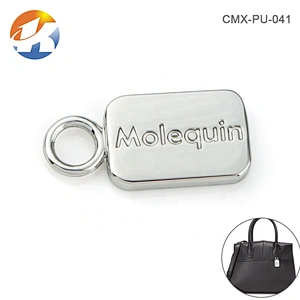 Zinc Alloy Personalised Custom Logo Metal Brand Tags for Leather Bags, Engraved Logo Metal Hanging Plate for Bags