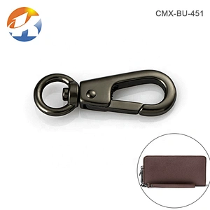 Wholesale Pearl Gunmetal Metal Keychain Spring Snap Hook, Zinc Alloy Metal Swivel Snap Hook for Purse