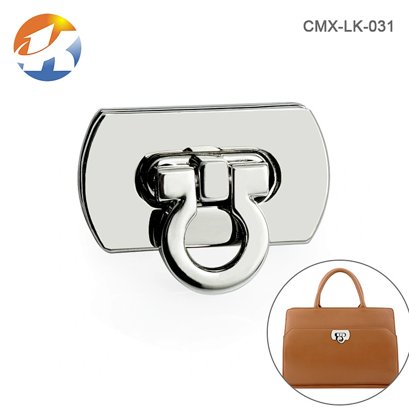 Popular Handbag Hardware Nickel Metal Bag Clip Lock
