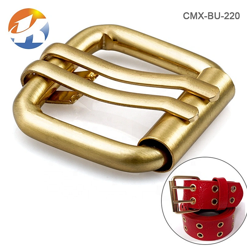 Fashion Style Custom Double Pin Brushed Gold Adjustable Metal Belt Buckle, Iron Pin Collar Metal Buckle for Belts