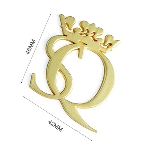 Gold Plated Self-Adhesive Metal Logo Tag for Phone Case, Custom Metal Label with Adhesive