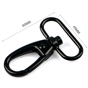 Zinc Alloy Die-Casting Black Metal Snap Hook For Handbags, Bag Accessories Metal Hook for Travel Bags