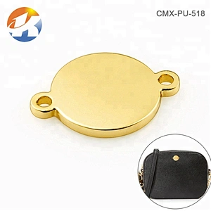 Round With 2 Holes Sewing Custom Engraved Metal Logo