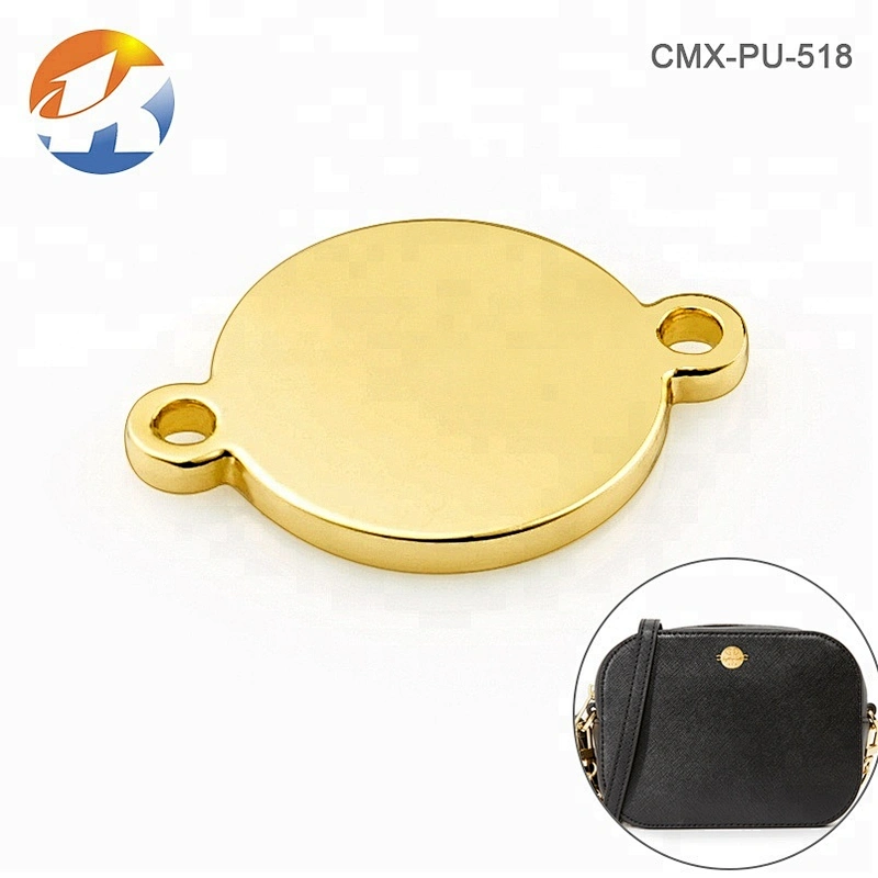 Round With 2 Holes Sewing Custom Engraved Metal Logo
