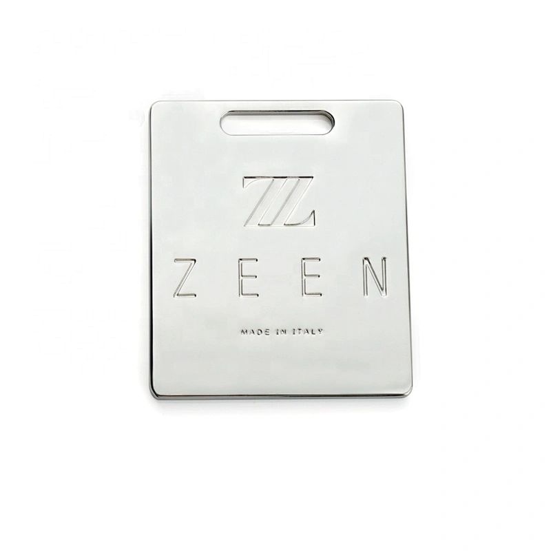 Kangsheng Factory Design Handbag Metal Plate Label, Custom Metal Hang Tag with Engraved Logo