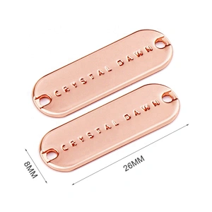 Swimwear Bikini Rose Gold Sewing Metal Name Tag Label, Custom Metal Clothing Logo Labels for Garment