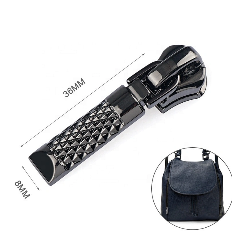 Gunmetal Plated Custom Metal Zipper Pull For Bags