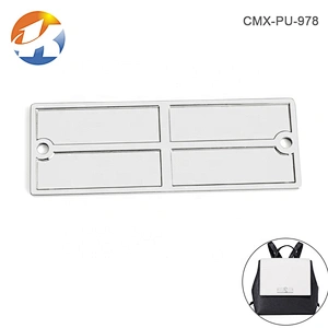 China Supplier Custom Handbag Metal Sewing Label Plate, Bag Accessories Rectangle Metal Logo with 2 Holes