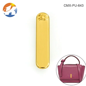 Bag Accessories Adhesive Style Gold Metal Custom Brand Logo