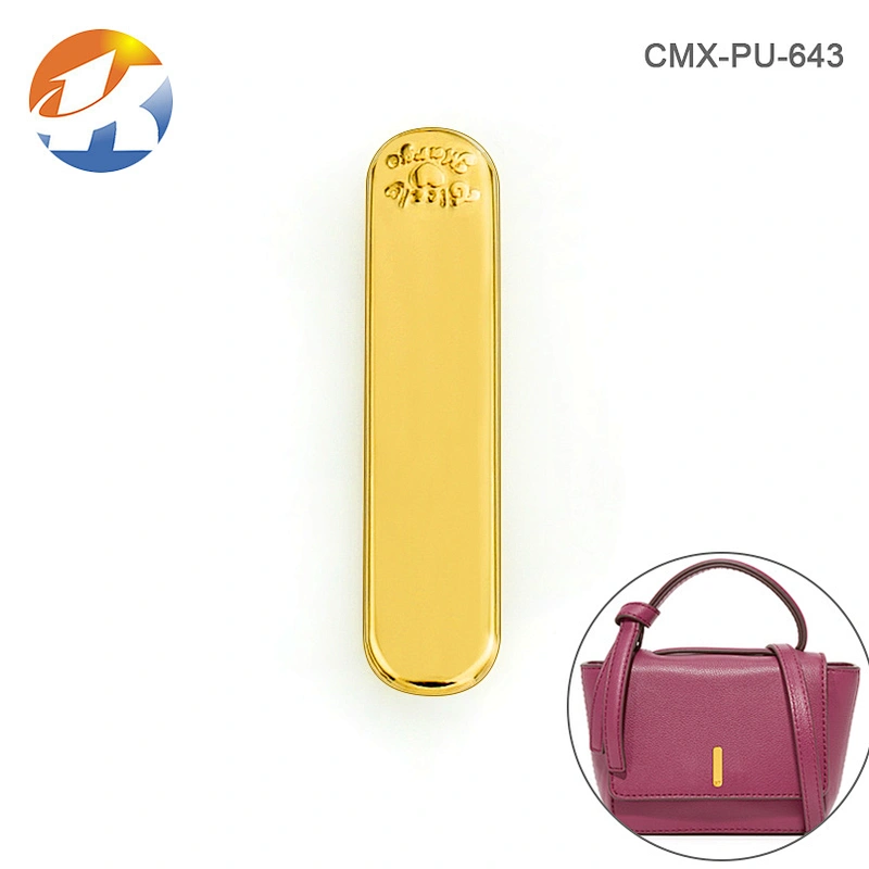 Bag Accessories Adhesive Style Gold Metal Custom Brand Logo