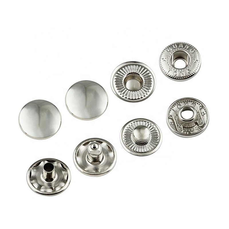 New Arrival Products Shiny Nickel Metal Snap Button, 15Mm Metal Snap Dome Button For Bag Garment