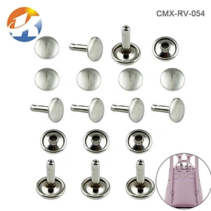 High Quality Round Head Double Cap Nickel Iron Rivet, Garments 10mm Metal Rivet For Bag Shoe