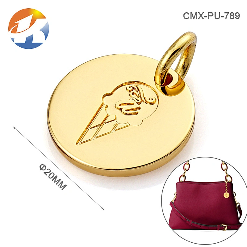 Handbag Snow Shape Rose Gold Metal Chrome Plate Logo