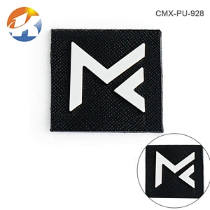 New Products Custom Metal Clothes Leather Tag with Logo, PU Leather Metal Label for Clothing