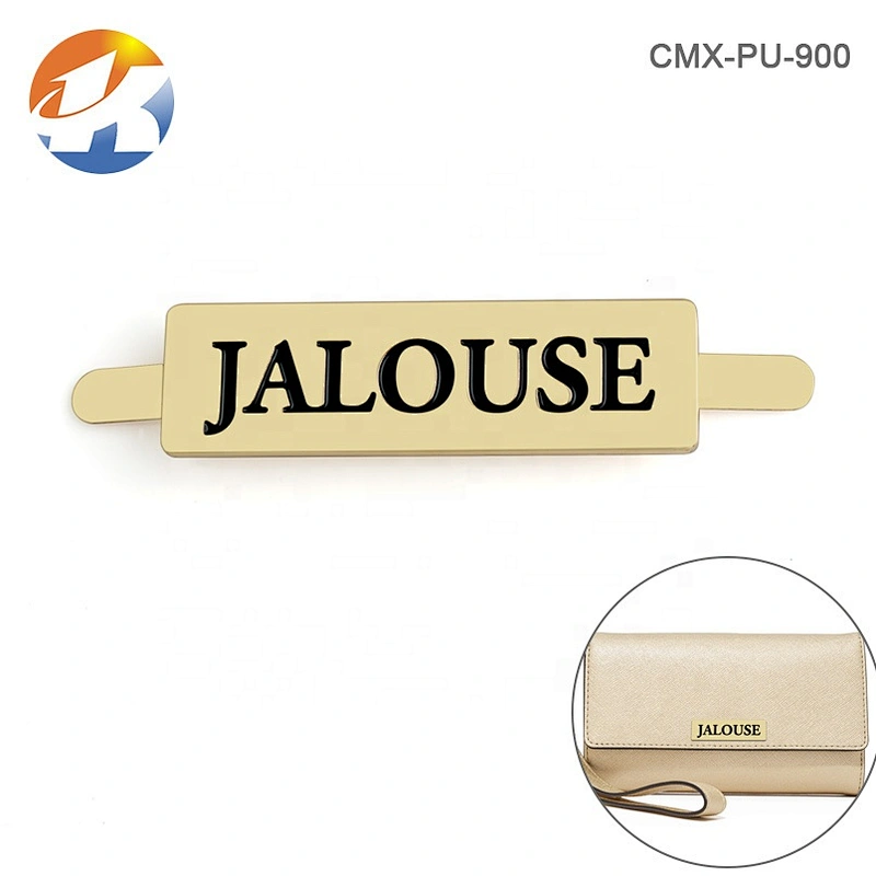 Wholesale Gold Plated Rectangle Metal Handbag Logo Label, Custom Engraved Metal Name Plate for Bags