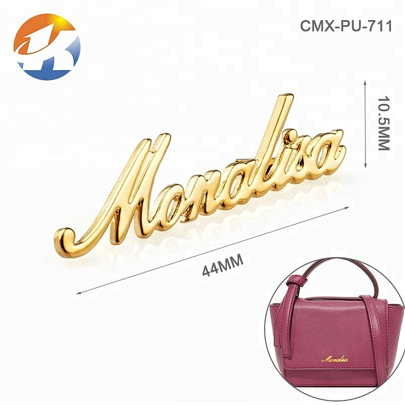 Fashion Bag Accessories Metal Logo Letters, Purse Hardware Letters Metal Logo, Custom Bag Logo Metal Letters Plate for Handbags