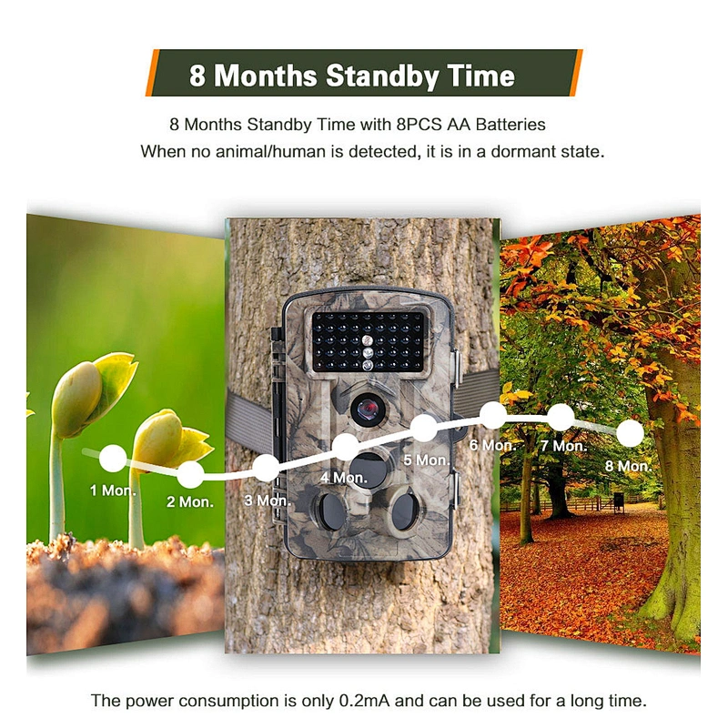 Outdoor game cam 20MP 2.7k resolution wild game trail camera with 0.2s triggering 256GB