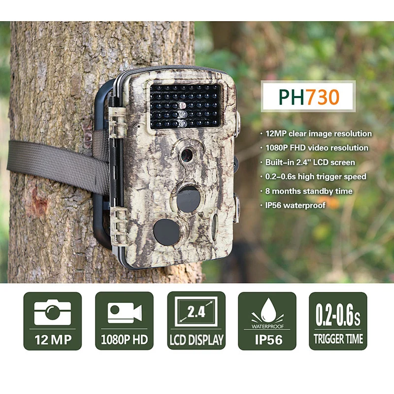 Zecre Hunting Camera 12.0 Megapixel Low Glow Game Camera 1080P Full HD