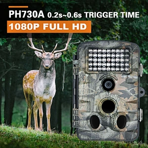 Motion Activated Hunting Camera with Night Vision 2.4 Inch LCD Screen 850NM IR LEDs Waterproof Wildlife Monitoring Camera