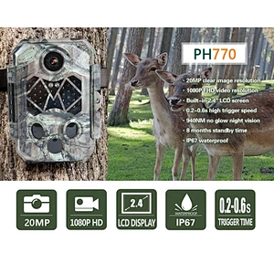 1080P Full HD 80FT Triggering distance Outdoor Waterproof IP67 940NM Night Vision IR LED Lights Wildlife Hunting Camera