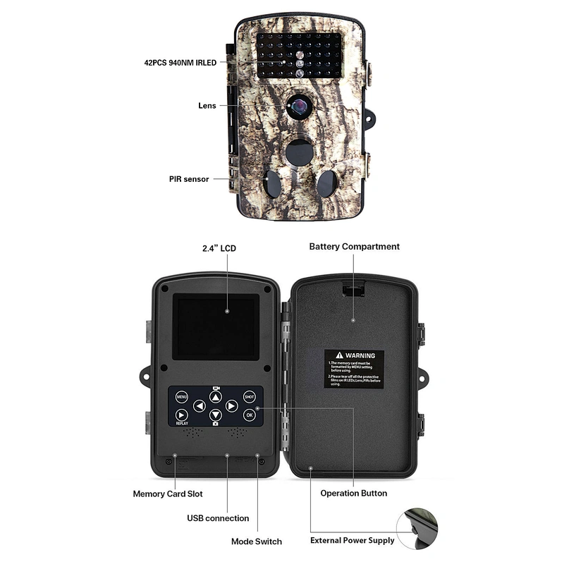 Cheap  private model  hunting camera outdoor trail camera 16mp 1080P  game camera with 2.4 inch screen