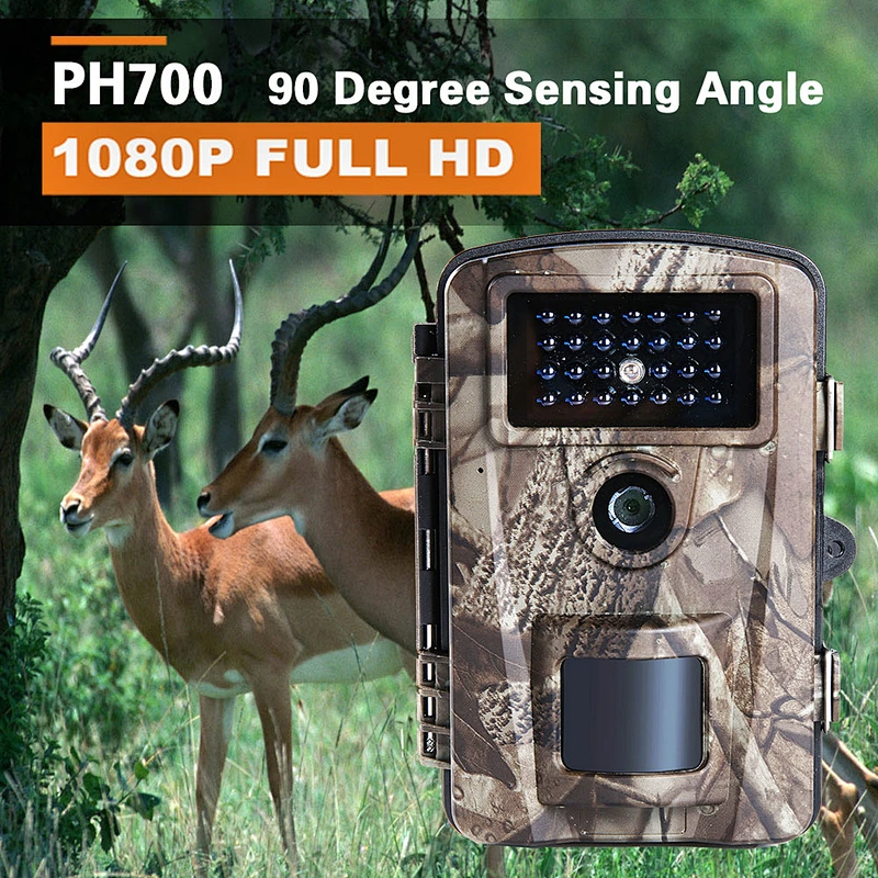 Trail Camera 12MP 1080P Wildlife Hunting Camera with Motion Activated Night Vision 80ft 0.2s Trigger Speed Wide Angle Lens