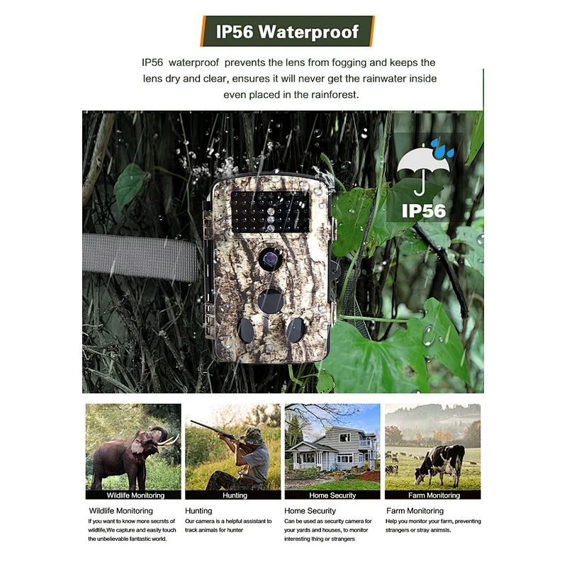 Factory price 16mp wildlife game camera IP66 waterproof hunting camera stealth cam with 42pcs 940nm IR LED