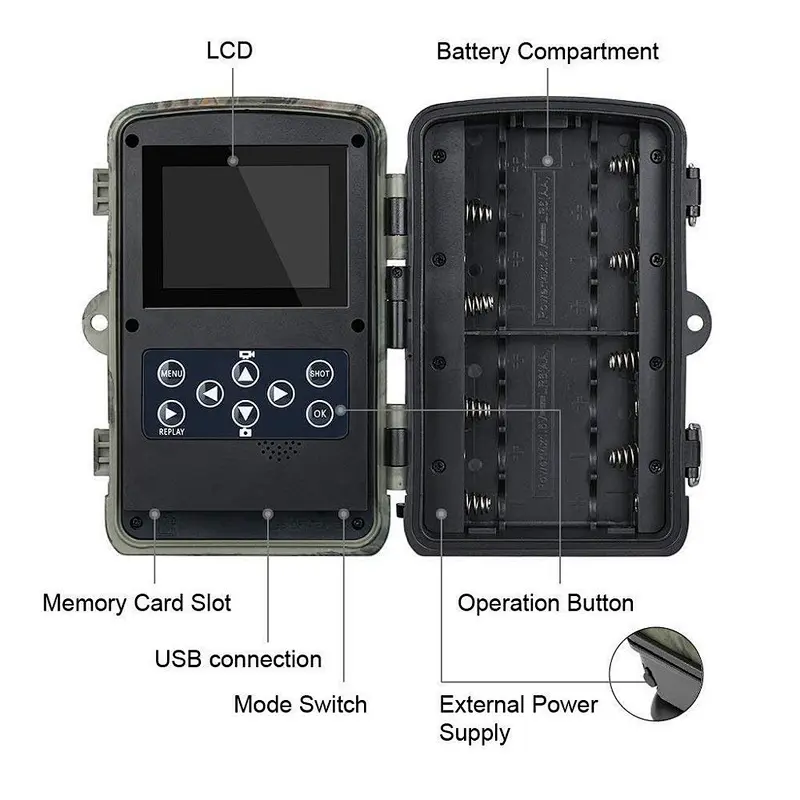 Scouting Camera 0.2s fast Trigger 940NM LEDs Night Vision up to 80ft detection range 16MP 1080P Hunting cameras