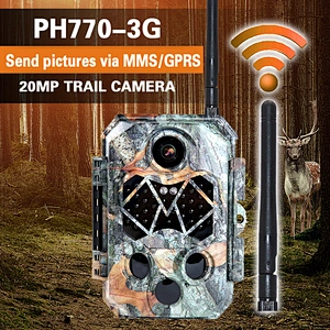 MMS/SMS FTP 3G Trail Hunting Camera 940NM 45pcs IR LEDs 70 degree detection angles IP67 Waterproof 20MP FHD