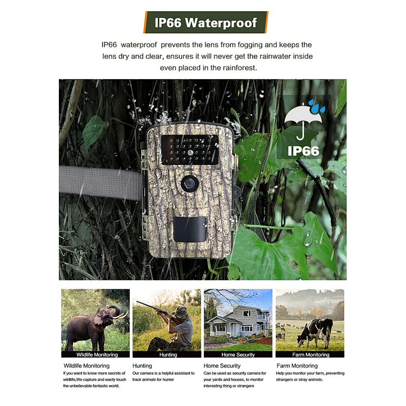 Cheap Deer Hunting  cam 12MP  1080P Night Vision Trail Camera IP66 waterproof with 32GB SD Card