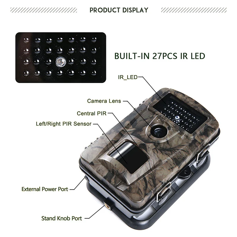 12MP hunting camera  IP66 1080p  trail camera 0.2s trigger speed wildlife camera for farm security