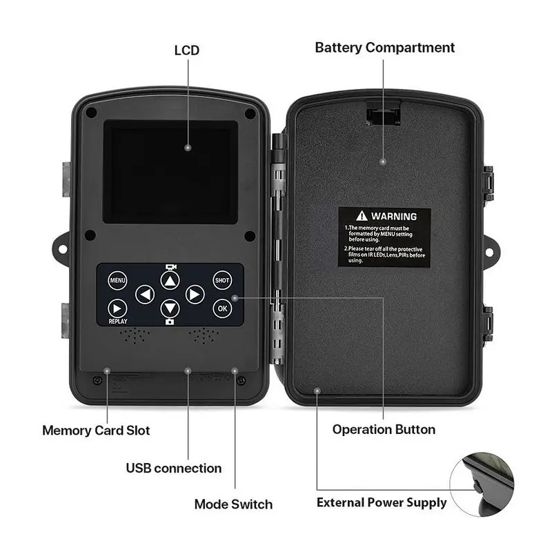 Full HD 1080P  12M  IP56 Waterproof 0.2~0.6s Triggering with 940NM 27pcs Invisible IR LEDs Scouting Camera