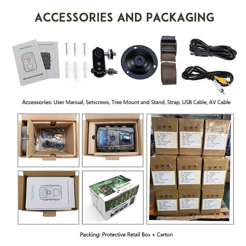 High Quality 1080P 12MP Hunting Trail Camera IP56 Waterproof IR LED No Glow Night Vision Scouting Game Cam
