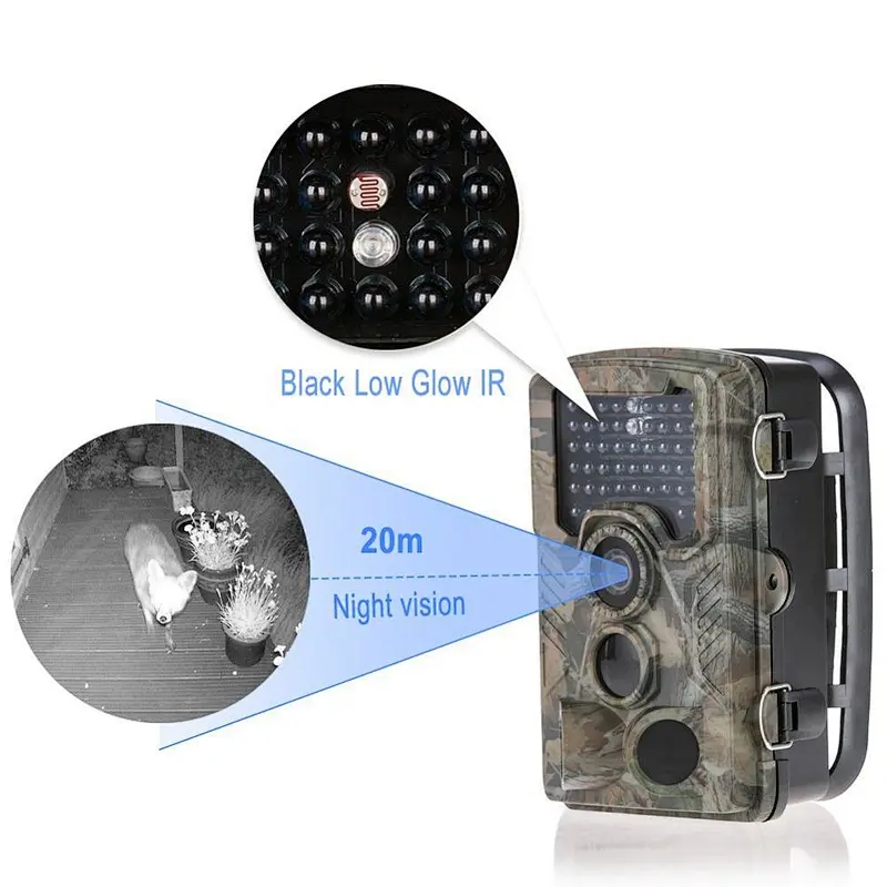 Zecre PH760 Wide Angle 65 Feet Detective Distance 5M Sensor 16MP 1080P Full HD Scouting Trail Camera with 46 Pieces 940NM LEDs