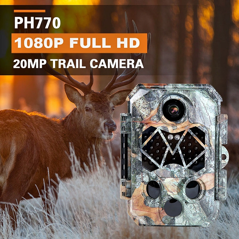 2.4 Inch IR LEDs Waterproof IP66 Design Hunting Camera 1080P Video Recording With Audio and Time Lapse Game Camera