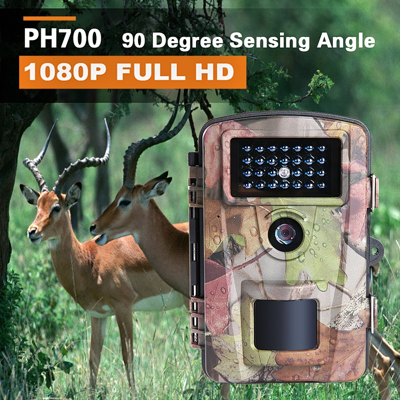 Zecre PH700A 2.4 Inch 1080P 12MP Night Vision Trail Camera Scouting Camera with 27 Pieces 940NM Infrared LEDs