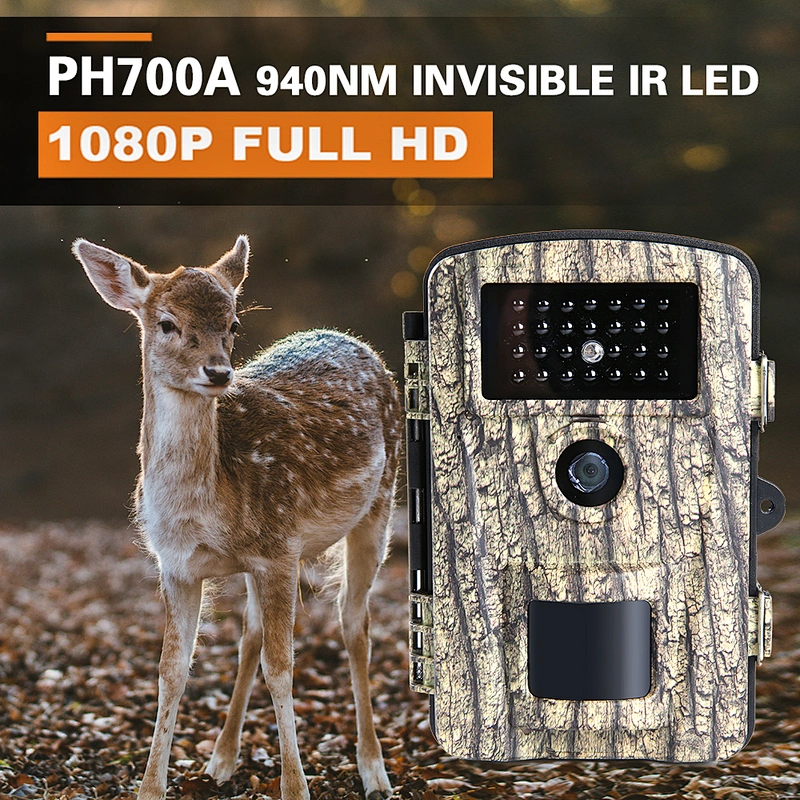 Zecre PH700A 1080P HD  Night Vision 940NM Invisible Infrared LEDs  IP56 Waterproof Trail Scouting Camera